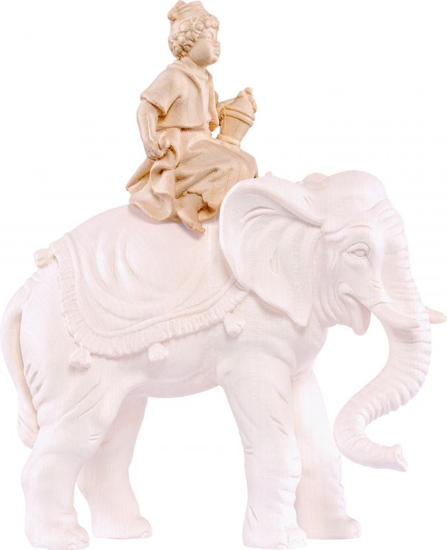 conducente d'elefante b.k. - demetz - deur - statua in legno dipinta a mano. altezza pari a 18 cm.