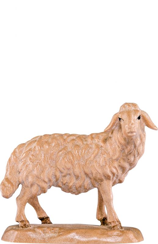 pecora dx b.k. - demetz - deur - statua in legno dipinta a mano. altezza pari a 18 cm.
