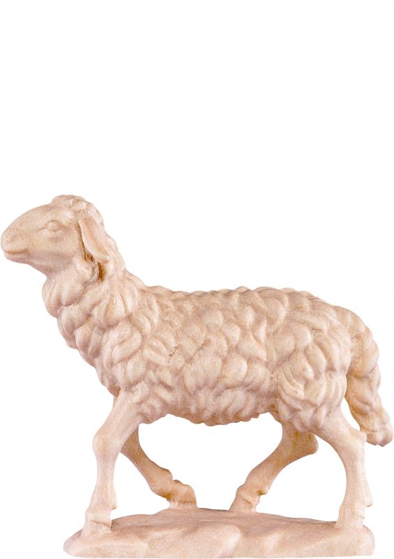 pecora che cammina b.k. - demetz - deur - statua in legno dipinta a mano. altezza pari a 9 cm.