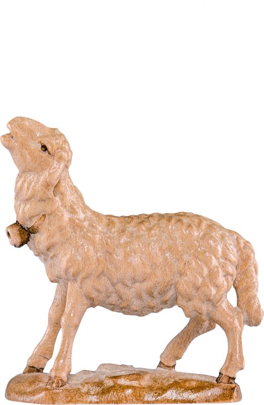 pecora belante b.k. - demetz - deur - statua in legno dipinta a mano. altezza pari a 7 cm.