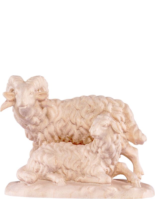 gruppo montoni b.k. - demetz - deur - statua in legno dipinta a mano. altezza pari a 7 cm.