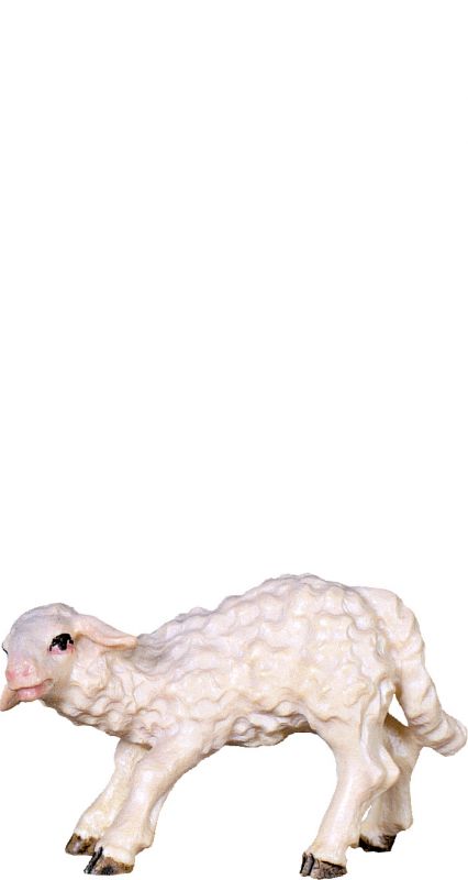 agnello poppante b.k. - demetz - deur - statua in legno dipinta a mano. altezza pari a 15 cm.