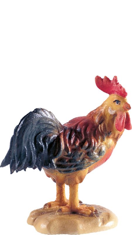 gallo b.k. - demetz - deur - statua in legno dipinta a mano. altezza pari a 15 cm.
