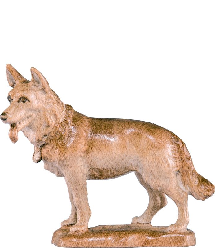 cane pastore b.k. - demetz - deur - statua in legno dipinta a mano. altezza pari a 7 cm.