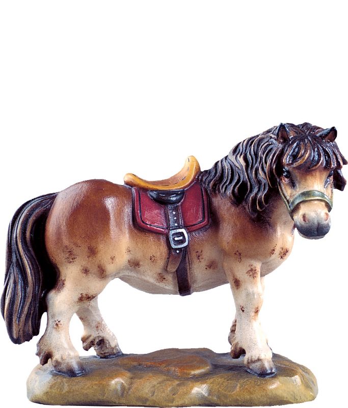 pony b.k. - demetz - deur - statua in legno dipinta a mano. altezza pari a 18 cm.