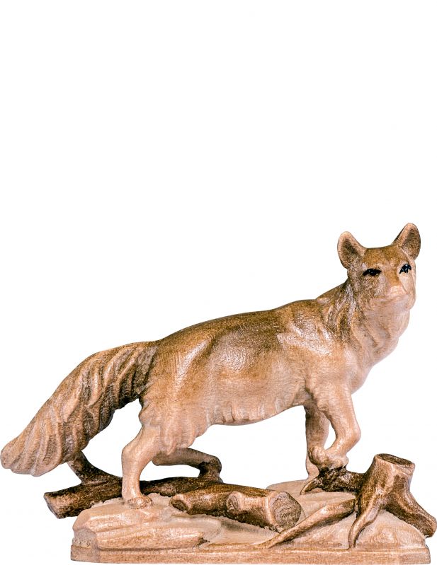 volpe b.k. - demetz - deur - statua in legno dipinta a mano. altezza pari a 9 cm.