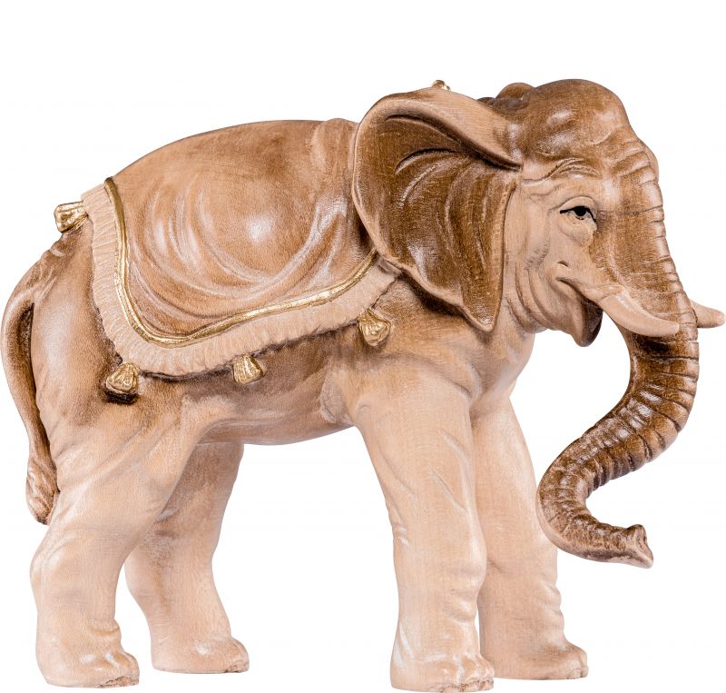 elefante b.k. - demetz - deur - statua in legno dipinta a mano. altezza pari a 7 cm.