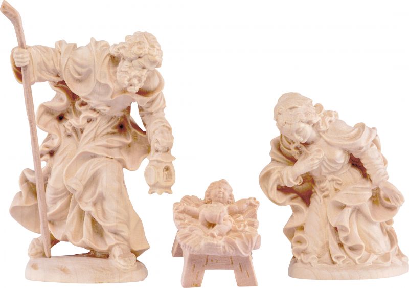 sacra famiglia d.k. - demetz - deur - statua in legno dipinta a mano. altezza pari a 16 cm.
