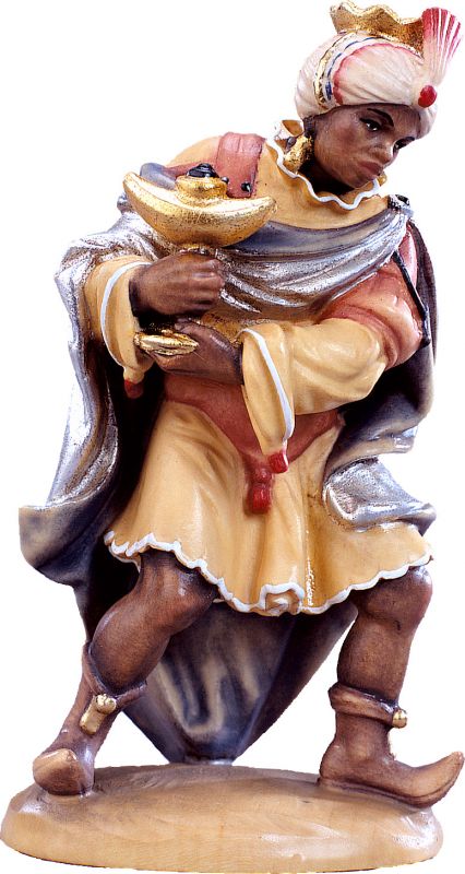 re casparre d.k. - demetz - deur - statua in legno dipinta a mano. altezza pari a 40 cm.