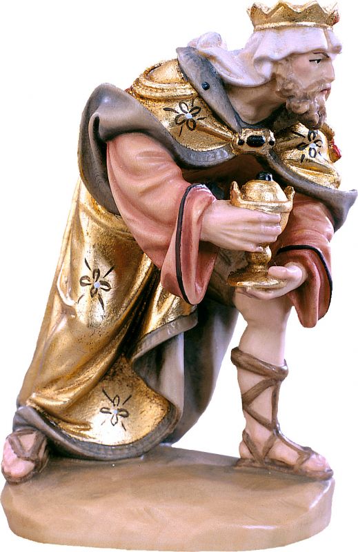 re baldassarre d.k. - demetz - deur - statua in legno dipinta a mano. altezza pari a 20 cm.