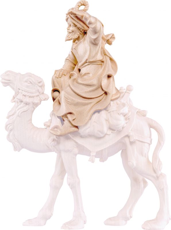cammelliere seduto d.k. - demetz - deur - statua in legno dipinta a mano. altezza pari a 40 cm.