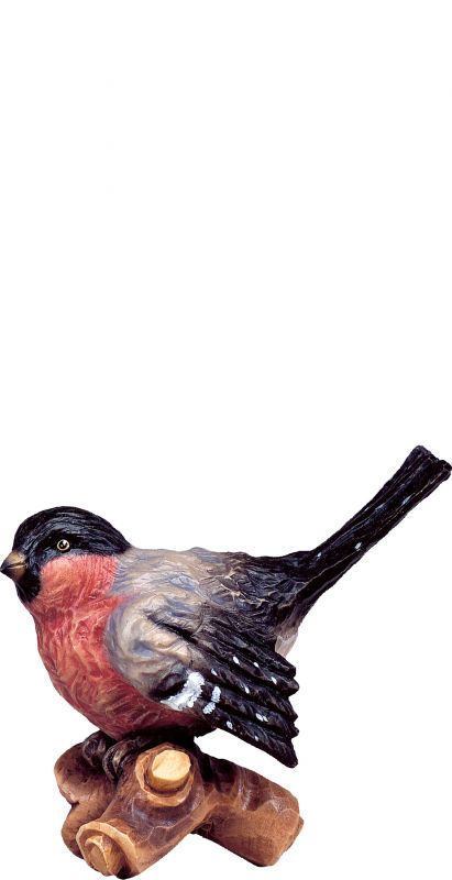 uccellino sul ramo d.k. rosso - demetz - deur - statua in legno dipinta a mano. altezza pari a 16 cm.