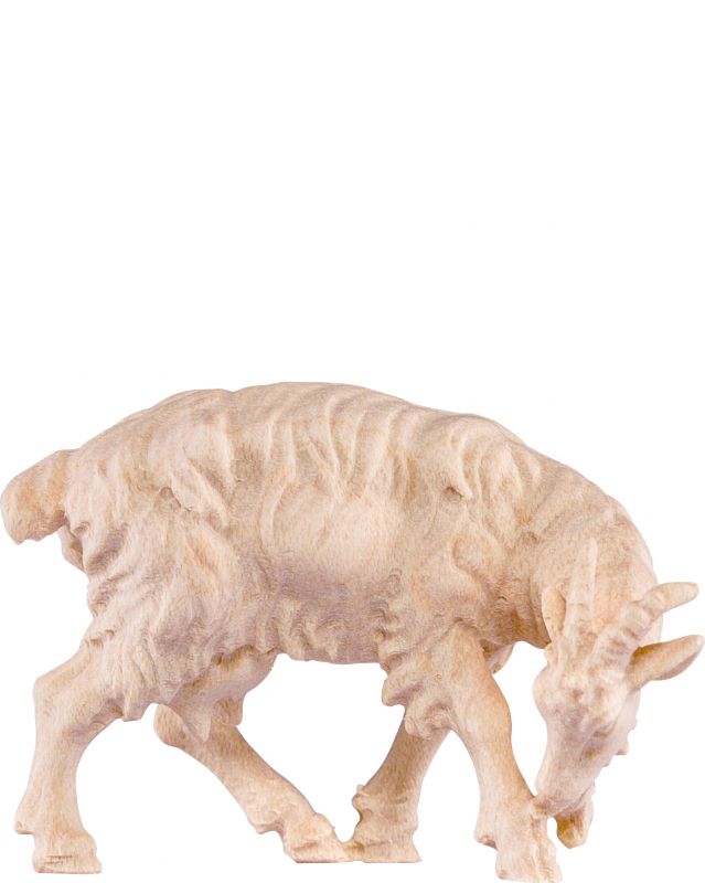 capra leccante d.k. - demetz - deur - statua in legno dipinta a mano. altezza pari a 20 cm.