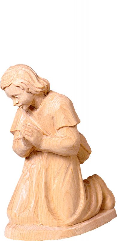 pastore in preghiera t.k. - demetz - deur - statua in legno dipinta a mano. altezza pari a 15 cm.