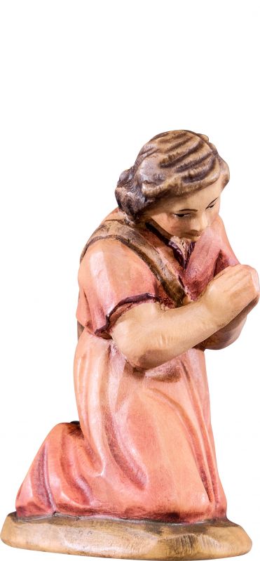 pastore in preghiera t.k. - demetz - deur - statua in legno dipinta a mano. altezza pari a 24 cm.