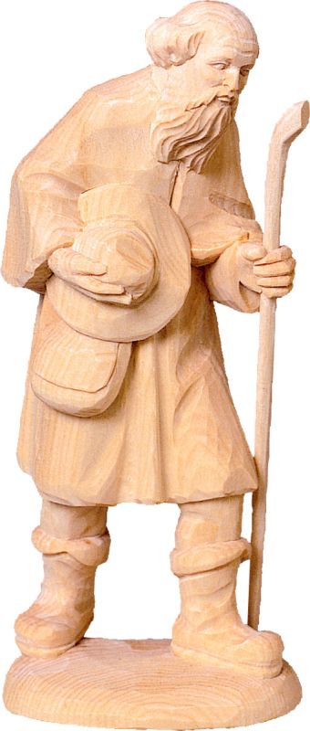 pastore con bastone t.k. - demetz - deur - statua in legno dipinta a mano. altezza pari a 50 cm.
