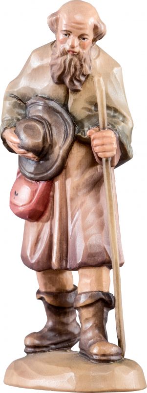 pastore con bastone t.k. - demetz - deur - statua in legno dipinta a mano. altezza pari a 15 cm.