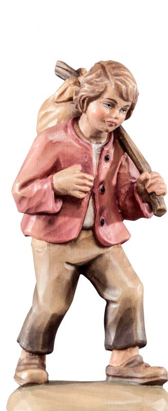fanciullo t.k. - demetz - deur - statua in legno dipinta a mano. altezza pari a 15 cm.