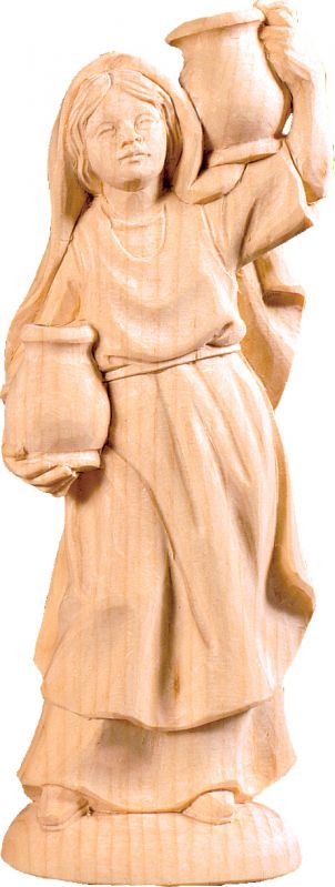 pastorella con brocca t.k. - demetz - deur - statua in legno dipinta a mano. altezza pari a 15 cm.