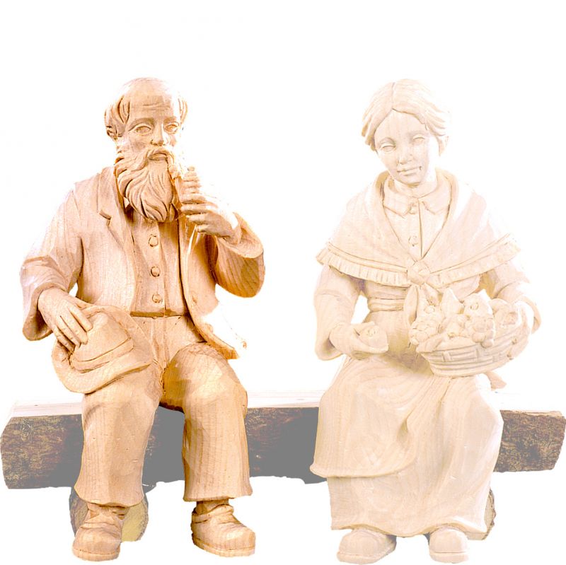 nonno seduto t.k. - demetz - deur - statua in legno dipinta a mano. altezza pari a 12 cm.