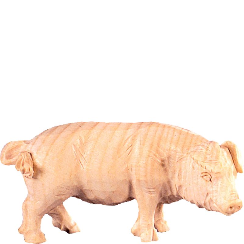 maiale t.k. - demetz - deur - statua in legno dipinta a mano. altezza pari a 12 cm.