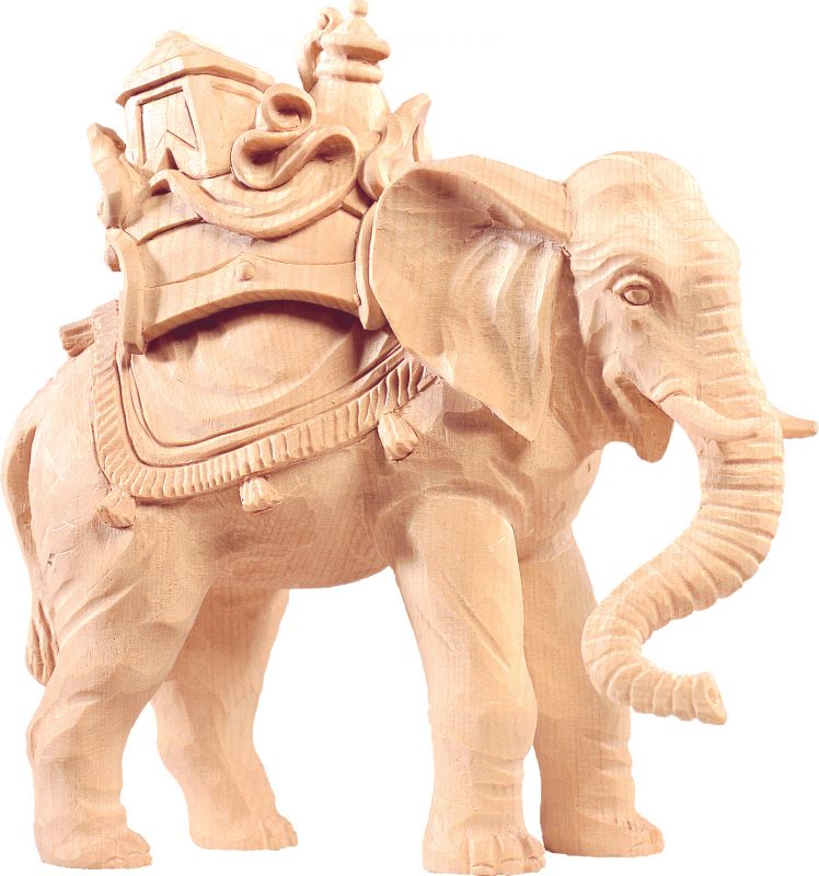 elefante con carico t.k. - demetz - deur - statua in legno dipinta a mano. altezza pari a 36 cm.