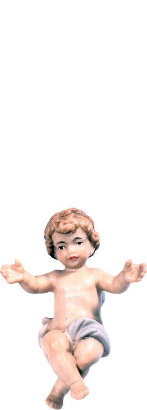 gesù bambino h.k. - demetz - deur - statua in legno dipinta a mano. altezza pari a 42 cm.