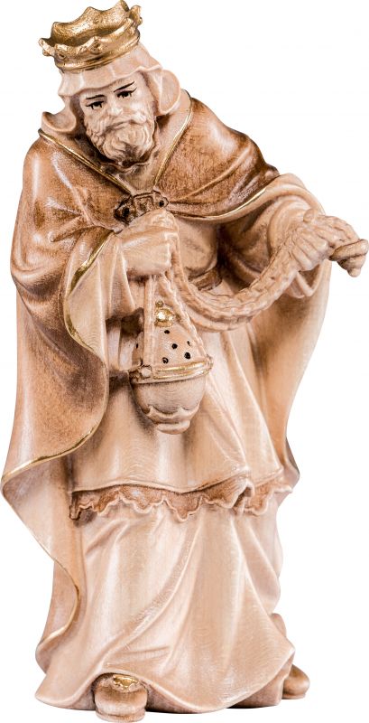 re baldassarre h.k. - demetz - deur - statua in legno dipinta a mano. altezza pari a 18 cm.