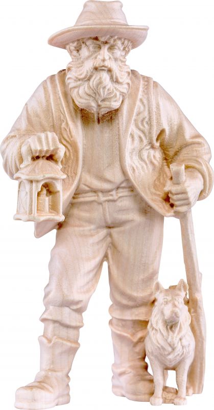pastore con lanterna h.k. - demetz - deur - statua in legno dipinta a mano. altezza pari a 11 cm.