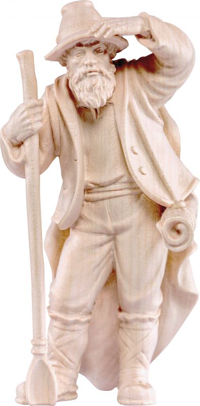 pastore con pala h.k. - demetz - deur - statua in legno dipinta a mano. altezza pari a 9 cm.