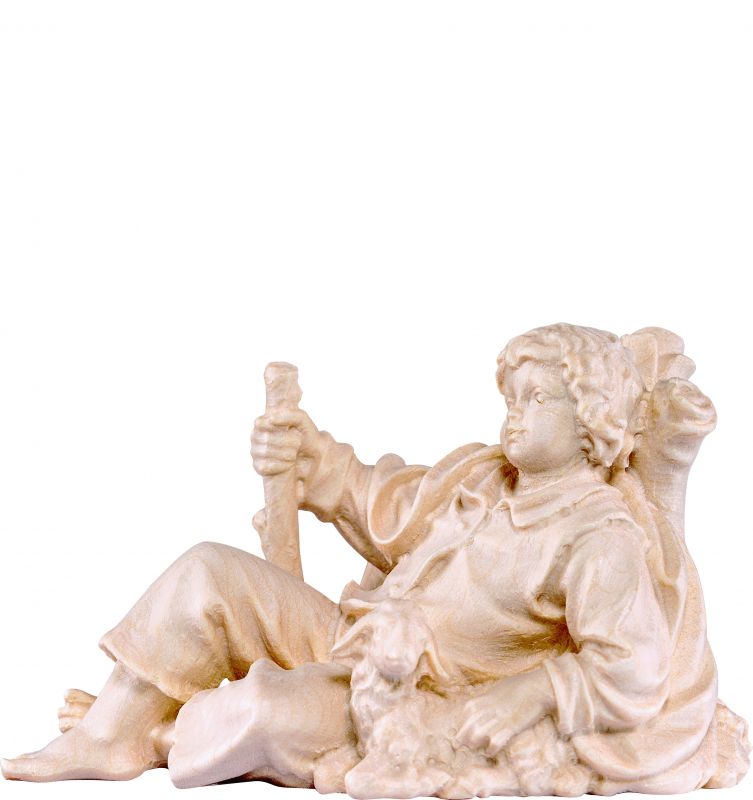 fanciullo sdraiato h.k. - demetz - deur - statua in legno dipinta a mano. altezza pari a 15 cm.