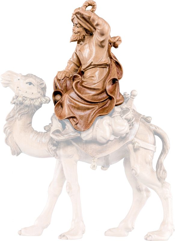 cammelliere seduto h.k. - demetz - deur - statua in legno dipinta a mano. altezza pari a 11 cm.