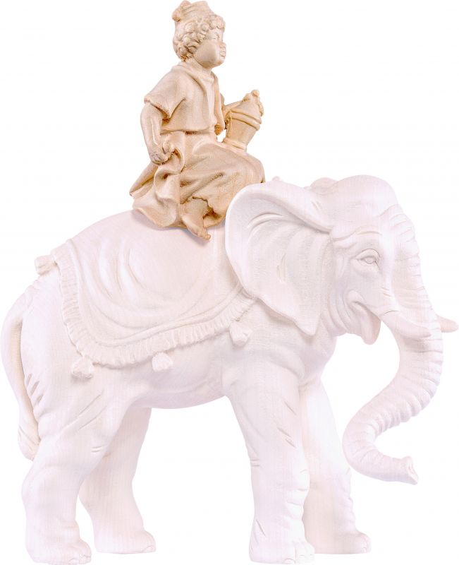 conducente d'elefante h.k. - demetz - deur - statua in legno dipinta a mano. altezza pari a 11 cm.