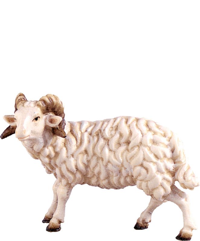 montone h.k. - demetz - deur - statua in legno dipinta a mano. altezza pari a 11 cm.