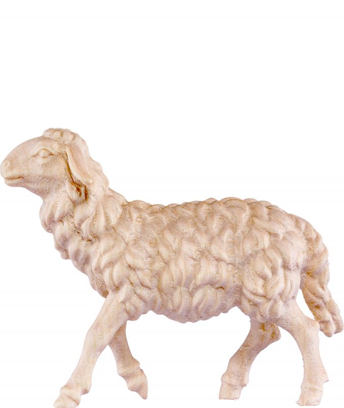 pecora che cammina h.k. - demetz - deur - statua in legno dipinta a mano. altezza pari a 18 cm.