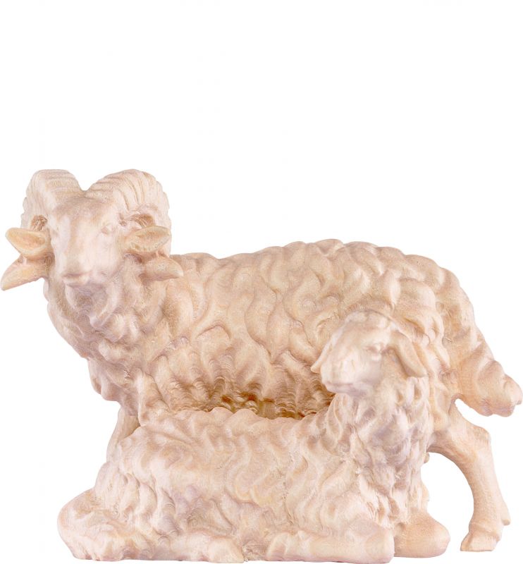 gruppo montoni h.k. - demetz - deur - statua in legno dipinta a mano. altezza pari a 18 cm.