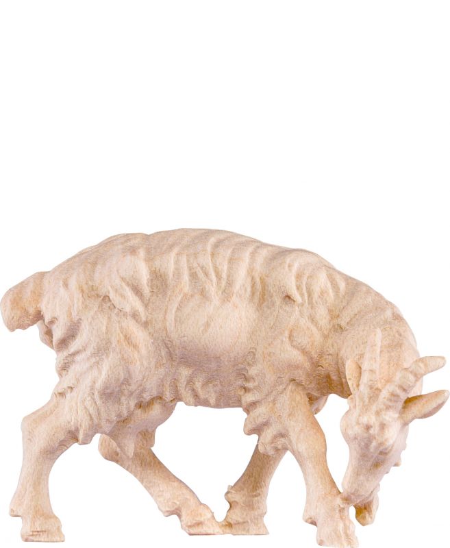 capra leccante h.k. - demetz - deur - statua in legno dipinta a mano. altezza pari a 15 cm.