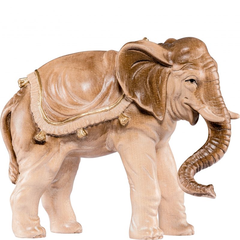 elefante h.k. - demetz - deur - statua in legno dipinta a mano. altezza pari a 18 cm.