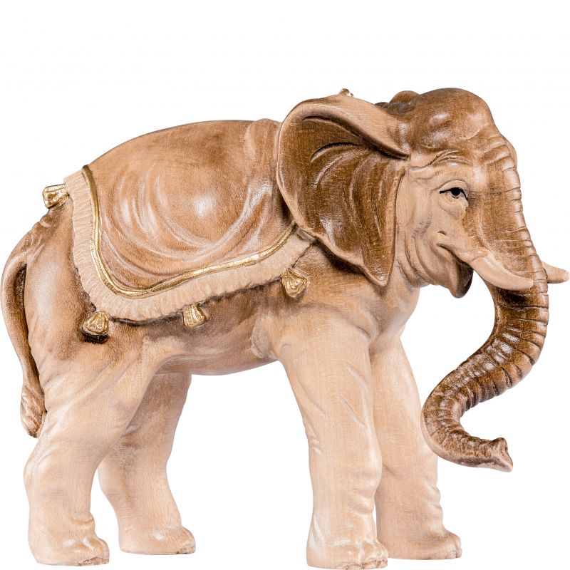 elefante h.k. - demetz - deur - statua in legno dipinta a mano. altezza pari a 11 cm.