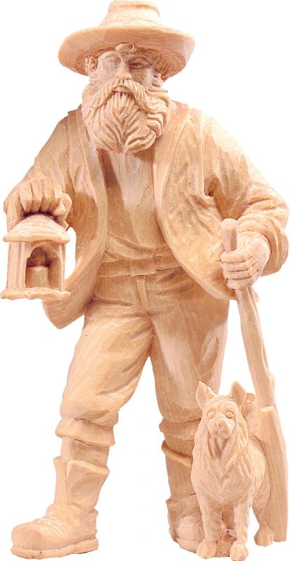 pastore con lanterna r.k. - demetz - deur - statua in legno dipinta a mano. altezza pari a 15 cm.