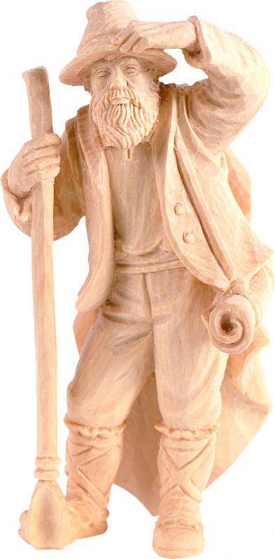 pastore con pala r.k. - demetz - deur - statua in legno dipinta a mano. altezza pari a 15 cm.