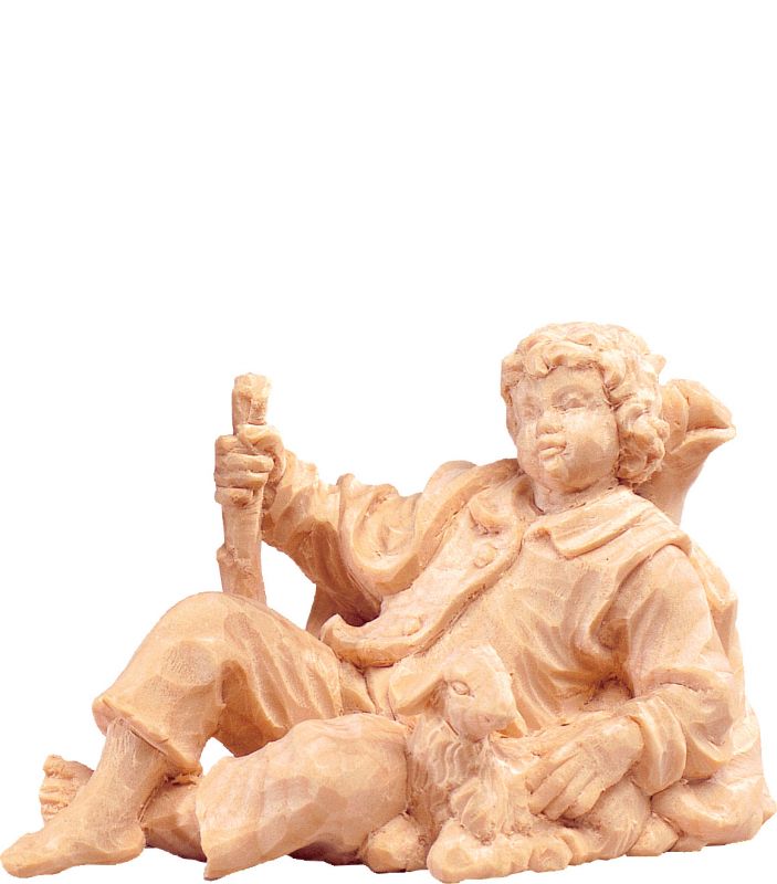 fanciullo sdraiato r.k. - demetz - deur - statua in legno dipinta a mano. altezza pari a 15 cm.