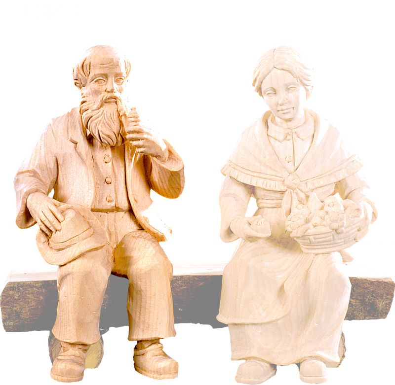 nonno seduto r.k. - demetz - deur - statua in legno dipinta a mano. altezza pari a 15 cm.