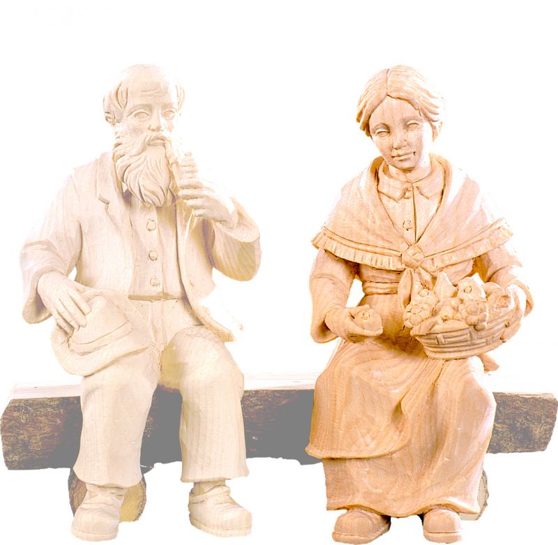 nonna seduta r.k. - demetz - deur - statua in legno dipinta a mano. altezza pari a 15 cm.