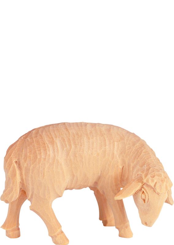 pecora pascolante r.k. - demetz - deur - statua in legno dipinta a mano. altezza pari a 15 cm.
