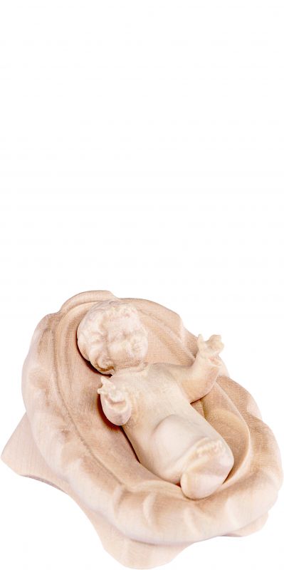 gesù bambino con culla artis - demetz - deur - statua in legno dipinta a mano. altezza pari a 40 cm.