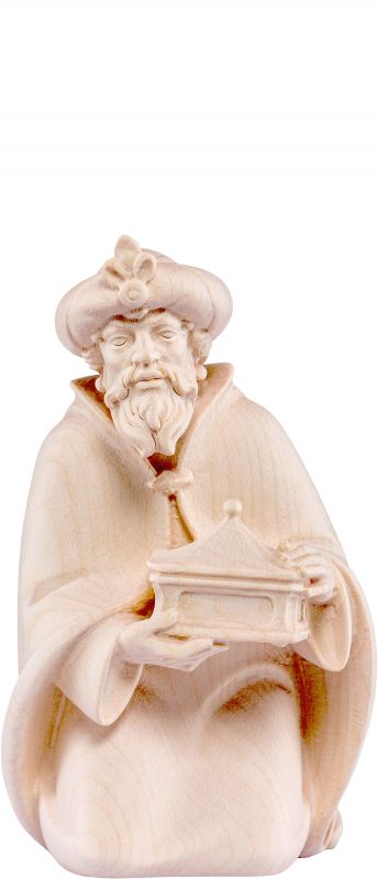 re melchiorre artis - demetz - deur - statua in legno dipinta a mano. altezza pari a 12 cm.