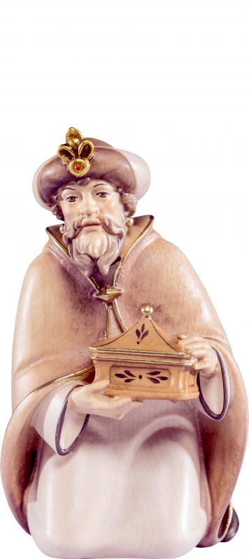 re melchiorre artis - demetz - deur - statua in legno dipinta a mano. altezza pari a 20 cm.