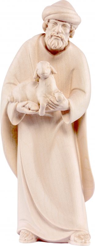 pastore con agnello artis - demetz - deur - statua in legno dipinta a mano. altezza pari a 12 cm.