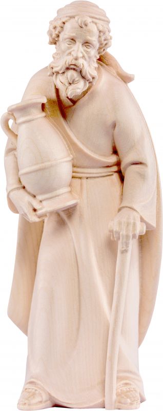 vecchio con brocca artis - demetz - deur - statua in legno dipinta a mano. altezza pari a 60 cm.